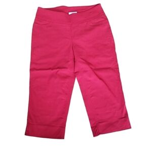 Carroll Reed Sz.8 Red Stretch Classic Capri Pants Casual Laid Back Modern Chic